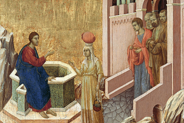 Duccio di Buoninsegna: Jézus és a samáriai asszony
