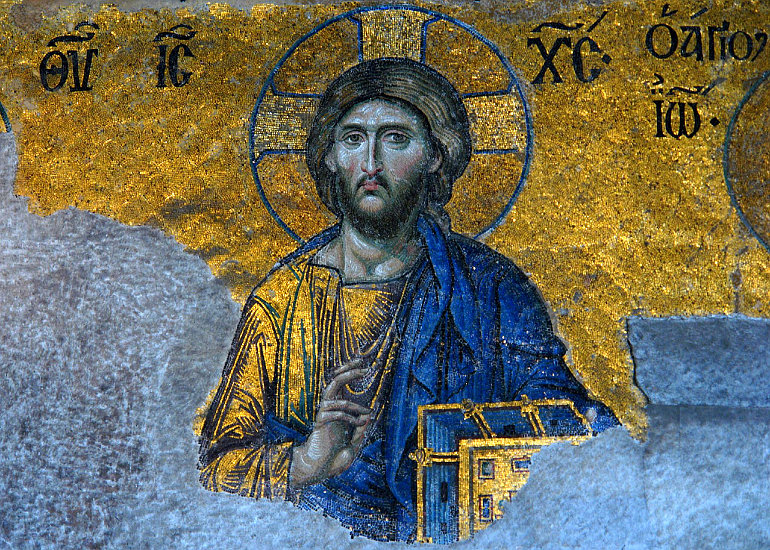 Pantokrátor Krisztus mozaik - Hagia Szophia bazilika