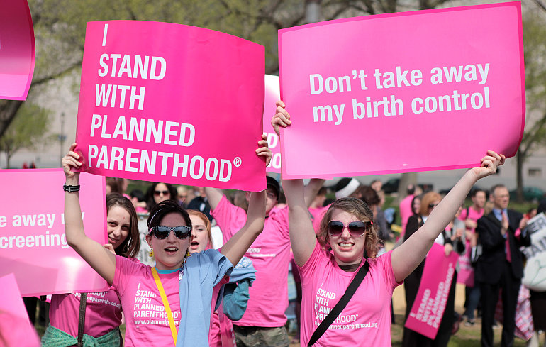 Abortuszpárti tüntetők Amerikában